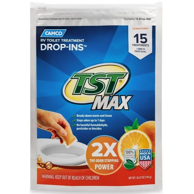 Camco Camco TST MAX RV Toilet Treatment Drop-INs - Control Unwanted Odors and Break Down Waste and Tissue - - Outdoor Depot