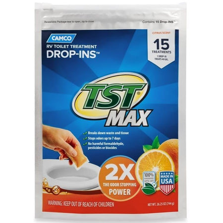 Camco Camco TST MAX RV Toilet Treatment Drop-INs - Control Unwanted Odors and Break Down Waste and Tissue - - Outdoor Depot