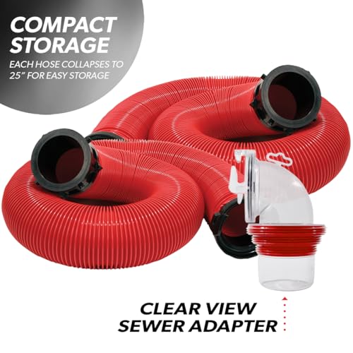 Valterra Valterra EZ Coupler 20-Foot RV Sewer Hose Kit for RV Camper, Includes 2 Attachable 10-Foot Hoses - Outdoor Depot
