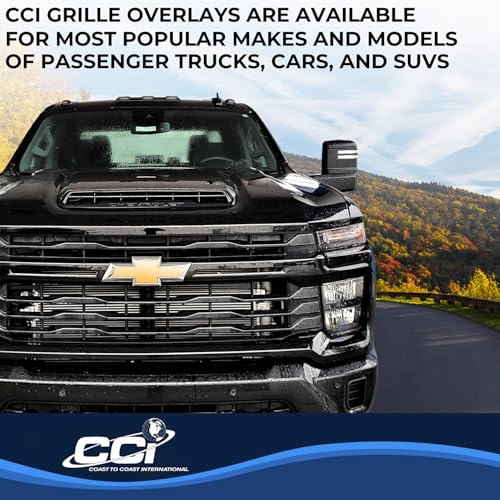Coast to Coast International CCI Grille Insert GI208BLK, Tape-On Overlay, 4 Piece, Gloss Black, ABS Plastic, - Outdoor Depot