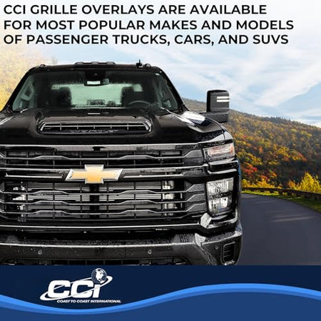 Coast to Coast International CCI Grille Insert GI208BLK, Tape-On Overlay, 4 Piece, Gloss Black, ABS Plastic, - Outdoor Depot