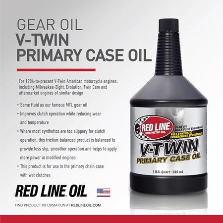 Red Line Red Line 42904 V-Twin Primary Case Oil, for use with UTVs, ATVs and Sportbikes - 1 Quart - Outdoor Depot