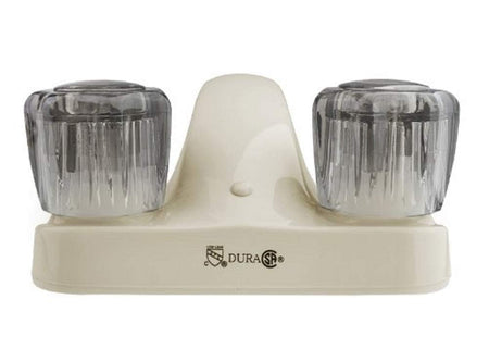 Dura Faucet Dura Faucet DF-PL700S-BQ RV Bathroom Faucet with Smoked Acrylic Knobs (Bisque Parchment) - Outdoor Depot