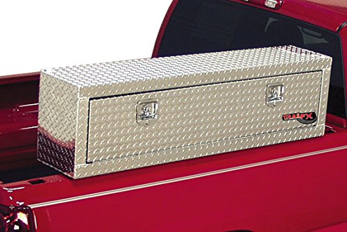 TrailFX Top Mount Truck Bed Tool Box 2 Door Polished 16-Gauge Diamond Tread Aluminum 9.4 Cubic Foot Capacity 72" Length 13-1/4" Width 17" Height Bright Finish TrailFX 170721