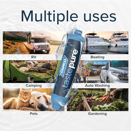 Camco Camco 40013 TastePURE KDF/Carbon Water Filter , Blue - Outdoor Depot