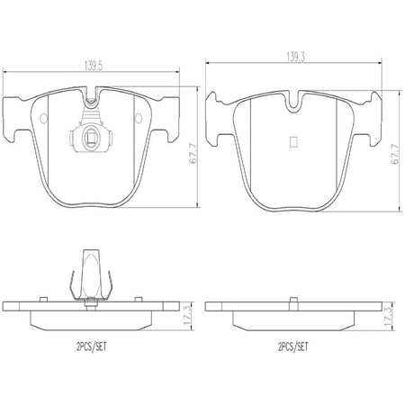 Brembo Brembo P06026N Premium Ceramic Rear Disc Brake Pad Set BENTLEY/BMW/ROLLS-ROYCE OE# 34216768471 - Outdoor Depot