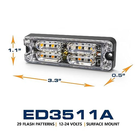 ECCO ECCO LED 12 High-Intensity Directional LEDs Amber White 1.4 amps 12V 24V Surface Mount Waterproof - Outdoor Depot