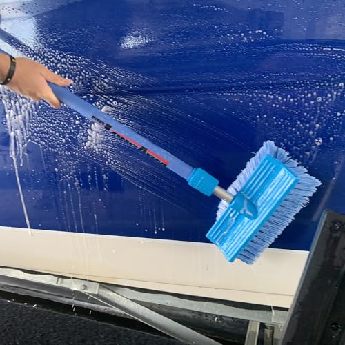 Mr. Long Arm Mr Long Arm, Inc. 0483M Bi-Level Flow-Thru Soft Brush, Blue - Outdoor Depot