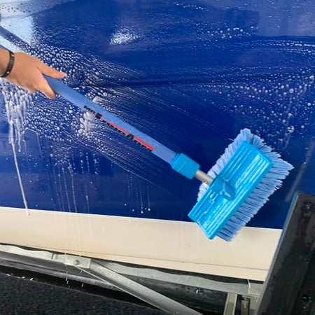 Mr. Long Arm Mr Long Arm, Inc. 0483M Bi-Level Flow-Thru Soft Brush, Blue - Outdoor Depot