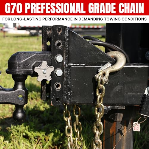 GEN-Y Hitch GEN-Y Hitch Towing Safety Chain for Trailers and RVs - 3/8 Inches x 84 Inches with 2 Safety Slip - Outdoor Depot