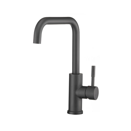 Dura Faucet Dura Faucet RV Streamline Squared-Arc Single Handle Kitchen Sink Faucet - Optional Deck Plate - Outdoor Depot