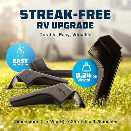 Camco Camco RV Gutter Spouts with Built-in Extensions | Direct Rain Water Runoff Away from The RV | Features - Outdoor Depot