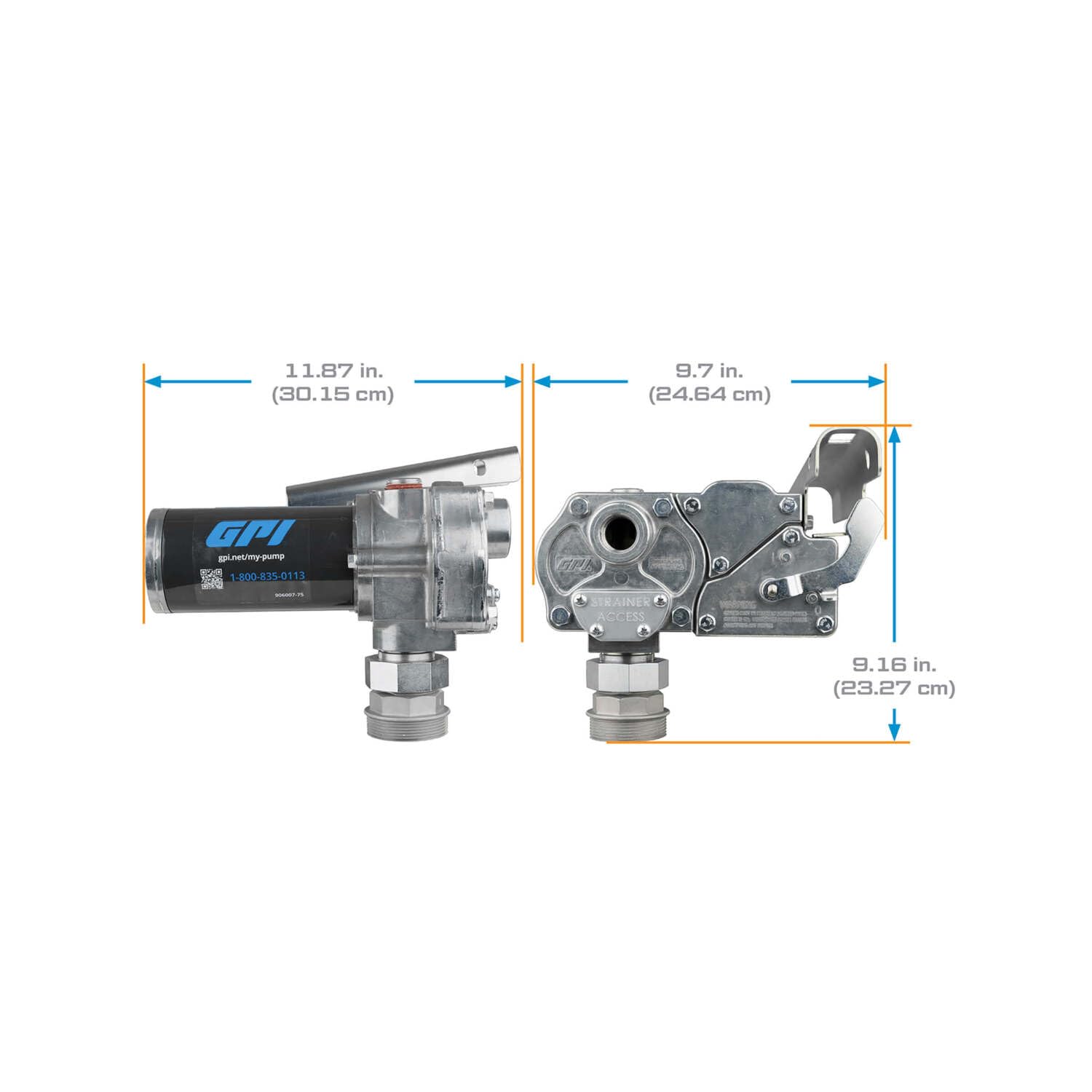 GPI GPI - M-150 Series Fuel Transfer Pump, Automatic Shut-Off Nozzle, 15 GPM, 12 Volt (110000-100) - Outdoor Depot