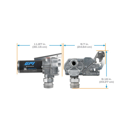 GPI GPI - M-150 Series Fuel Transfer Pump, Automatic Shut-Off Nozzle, 15 GPM, 12 Volt (110000-100) - Outdoor Depot