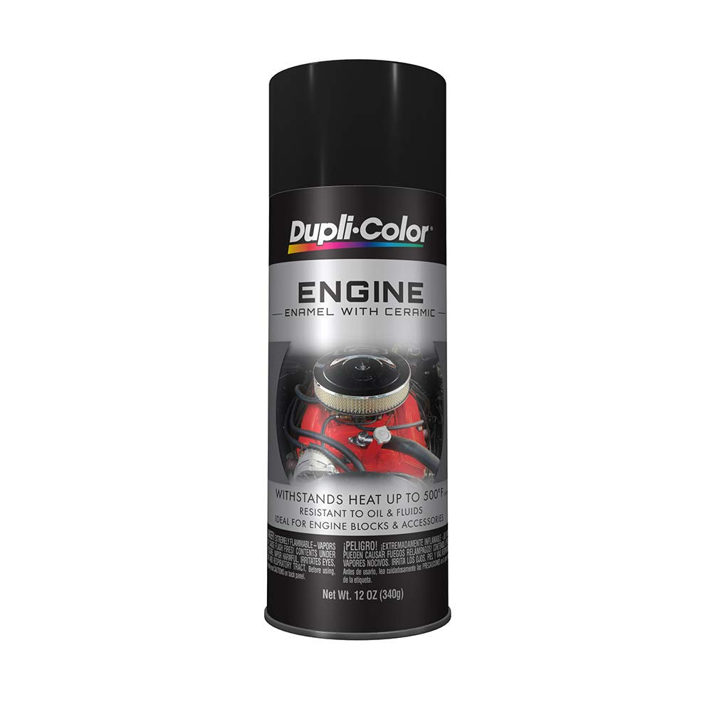Dupli-Color Dupli-Color DE1634 Engine Enamel Spray Paint with Ceramic - GM/Chrysler Low Gloss Black - 12 oz - Outdoor Depot