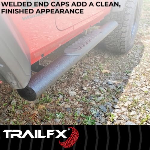 Trailfx TrailFX Nerf Bar Fits 2024-2025 Toyota Tacoma Double Cab 4 Inch Oval Straight with Step Pads Rocker - Outdoor Depot