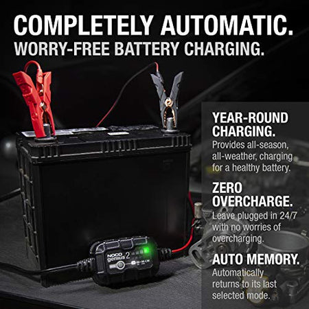 NOCO NOCO GENIUS2: 2A 6V/12V Smart Battery Charger – Automatic Maintainer, Trickle Charger & Desulfator with - Outdoor Depot