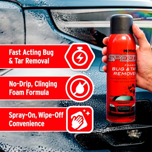 Mothers Mothers Speed Foaming Bug & Tar Remover, 18.5 oz. Aerosol — Fast-Acting, No-Drip Foam for Bug - Outdoor Depot