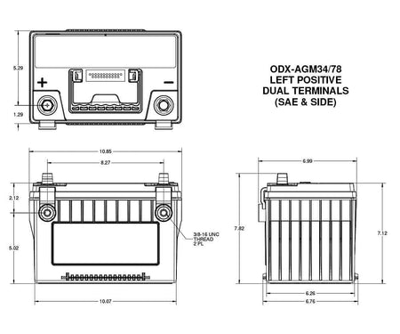 ODYSSEY Odyssey Battery ODX-AGM3478 Extreme Series AGM Battery - Outdoor Depot
