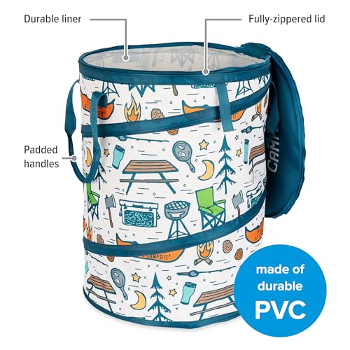 Camco Camco Pop-Up Utility Container - Use as Collapsible Trash Can When Camping - Holds 30-Gallon - Outdoor Depot