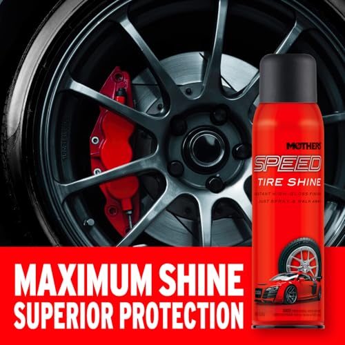 Mothers Mothers Speed Tire Shine, 15 oz. Aerosol — Long-Lasting, High-Gloss “Just Dressed” Finish — No - Outdoor Depot