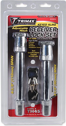 Trimax TH4 (5/8" Dia. x 4-3/8" Span) & T5 (5/8" x 3-1/2" Span) Keyed Alike Lock Set Rapid Hitch Keyed Alike Lock Set