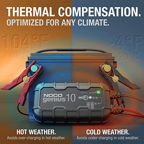 NOCO NOCO GENIUS10: 10A 6V/12V Smart Battery Charger – Automatic Maintainer, Trickle Charger & Desulfator - Outdoor Depot
