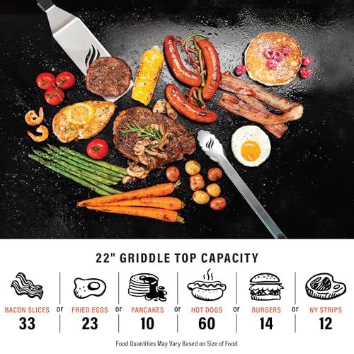 BLACKSTONE Blackstone 2205 Original 22” Omnivore Tabletop Griddle with Hood, Powder Coated Steel, Black - Outdoor Depot