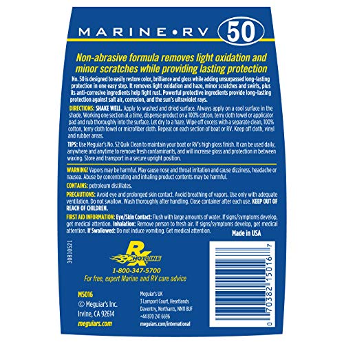 Meguiar's Meguiar's Marine/RV Once Step Cleaner Wax M5016 - Professional-Grade Marine and RV Cleaner, Polish - Outdoor Depot