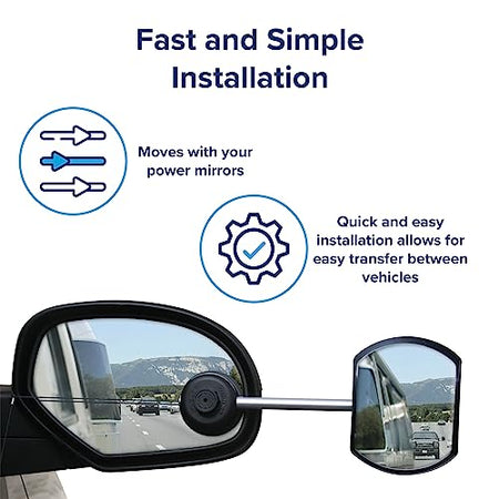 Camco Camco Tow-N-See Mirror | Features Quick and Simple Installation & Attaches to Existing Side Mirror | - Outdoor Depot