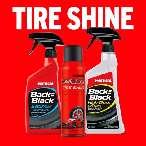Mothers Mothers Speed Tire Shine, 15 oz. Aerosol — Long-Lasting, High-Gloss “Just Dressed” Finish — No - Outdoor Depot