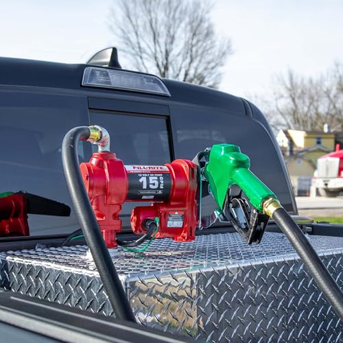 Fill-Rite Fill-Rite FR1210HA1 12V 15 GPM Fuel Transfer Pump with Discharge Hose & Automatic Nozzle, Green - - Outdoor Depot