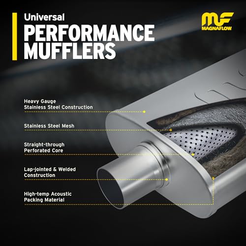 MagnaFlow Exhaust Products MagnaFlow Performance Exhaust Muffler 11229: 3"/3" Inlet/Outlet, 4x9x14" Oval, - Outdoor Depot