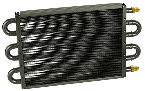 Derale Derale Fluid Cooler, 13.5 x 7.625 x 0.75 in, Tube Type, 6 AN Male Inlet/Outlet, Aluminum, Black - Outdoor Depot