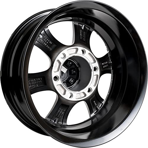 Taskmaster Components Viking Series 15 x 6 6x5.5 Black Machined Lip and Face Aluminum Trailer Wheel Rim - Outdoor Depot