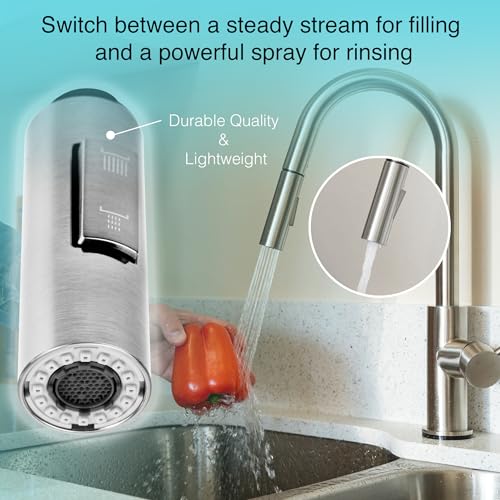 Dura Faucet Dura Faucet Streamline Pull-Down Sprayer Replacement - Brushed Satin Nickel - Outdoor Depot