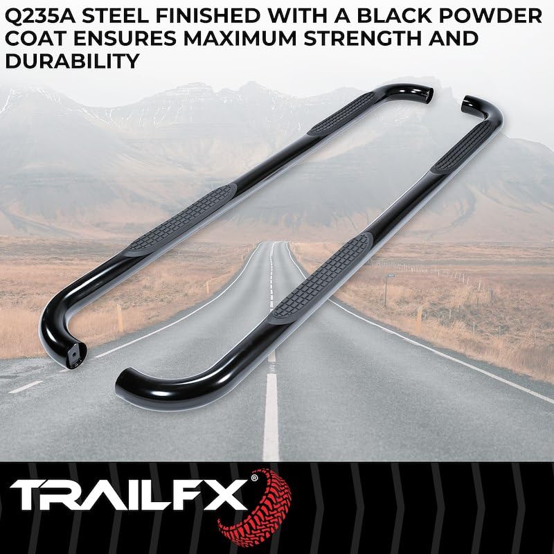 Trailfx TrailFX Nerf Bar Side Steps Fits Chevrolet Silverado 1500 1999-2018 Black Powder Coated Steel 3-Inch - Outdoor Depot