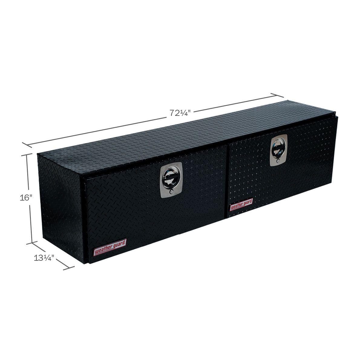 Weather Guard Weather Guard Model 372-5-02 Hi-Side Truck Box, Aluminum, Gloss Black, 8.9 cu ft capacity - Outdoor Depot