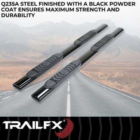 Trailfx Trailfx Side Step Bars Fits 2023–2025 GMC Sierra 1500 5 Inch Oval Straight Nerf Bars with Step Pads - Outdoor Depot