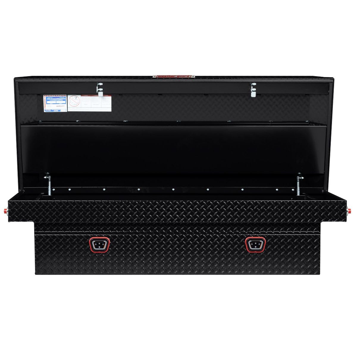 Weather Guard Weather Guard Model 117-5-04 Saddle Box, Aluminum, Full Extra Wide, Gloss Black, 14.4 cu ft - Outdoor Depot