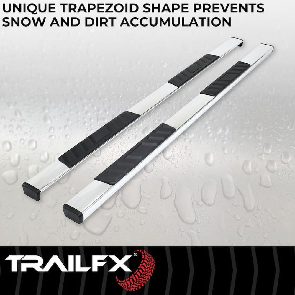 Trailfx Trailfx 4' T4 Series Cab Length Polished Trapezoid Step Bars - Outdoor Depot