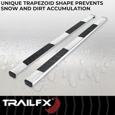 Trailfx Trailfx 4' T4 Series Cab Length Polished Trapezoid Step Bars - Outdoor Depot