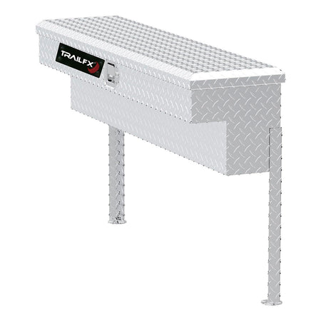 Trailfx TrailFX Side Mount Tool Box Single Lid with Struts Polished 16-Gauge Diamond Tread Aluminum 3 Cubic - Outdoor Depot