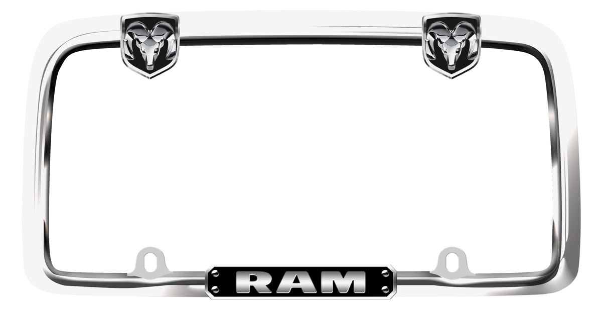 Cruiser Accessories Cruiser Accessories RAM License Plate Frame – Matte Black, Officially Licensed Metal - Outdoor Depot