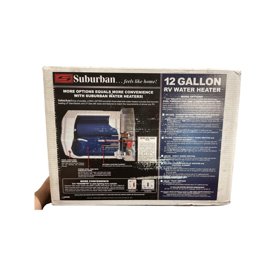 Suburban Suburban Advantage RV Tank Water Heater SW12DE - 12 gallon Porcelain Lined Steel Tank with Direct - Outdoor Depot