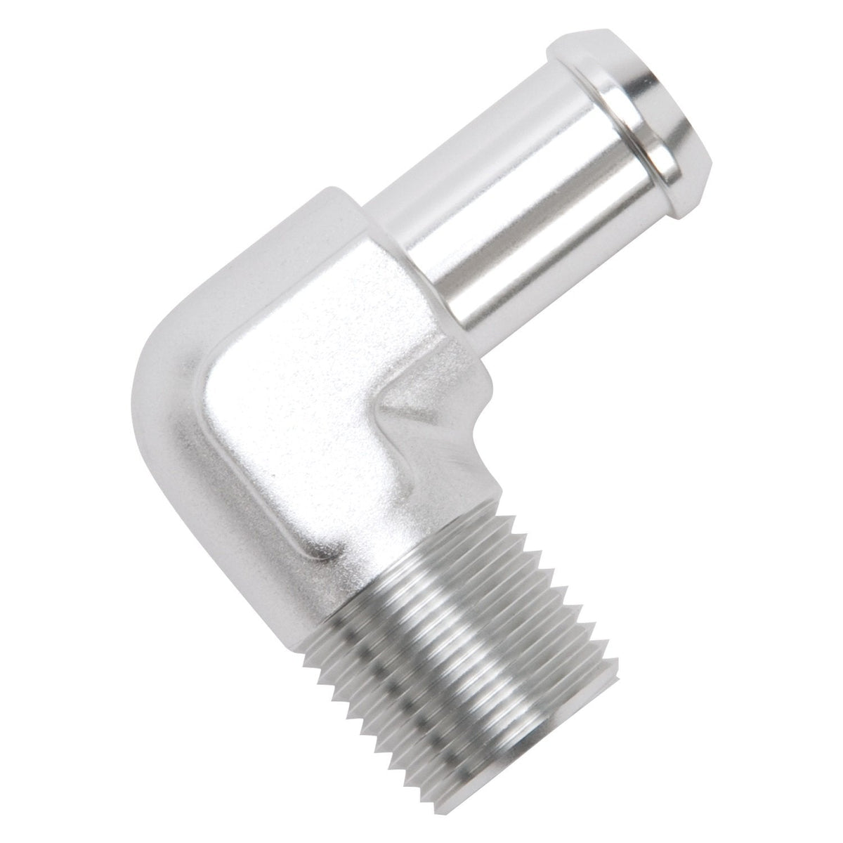 Edelbrock Edelbrock 8179 Heater Hose Fitting 90 Degree 1/2 in. NPT And 5/8 in. Barb Clear Anodized Heater - Outdoor Depot
