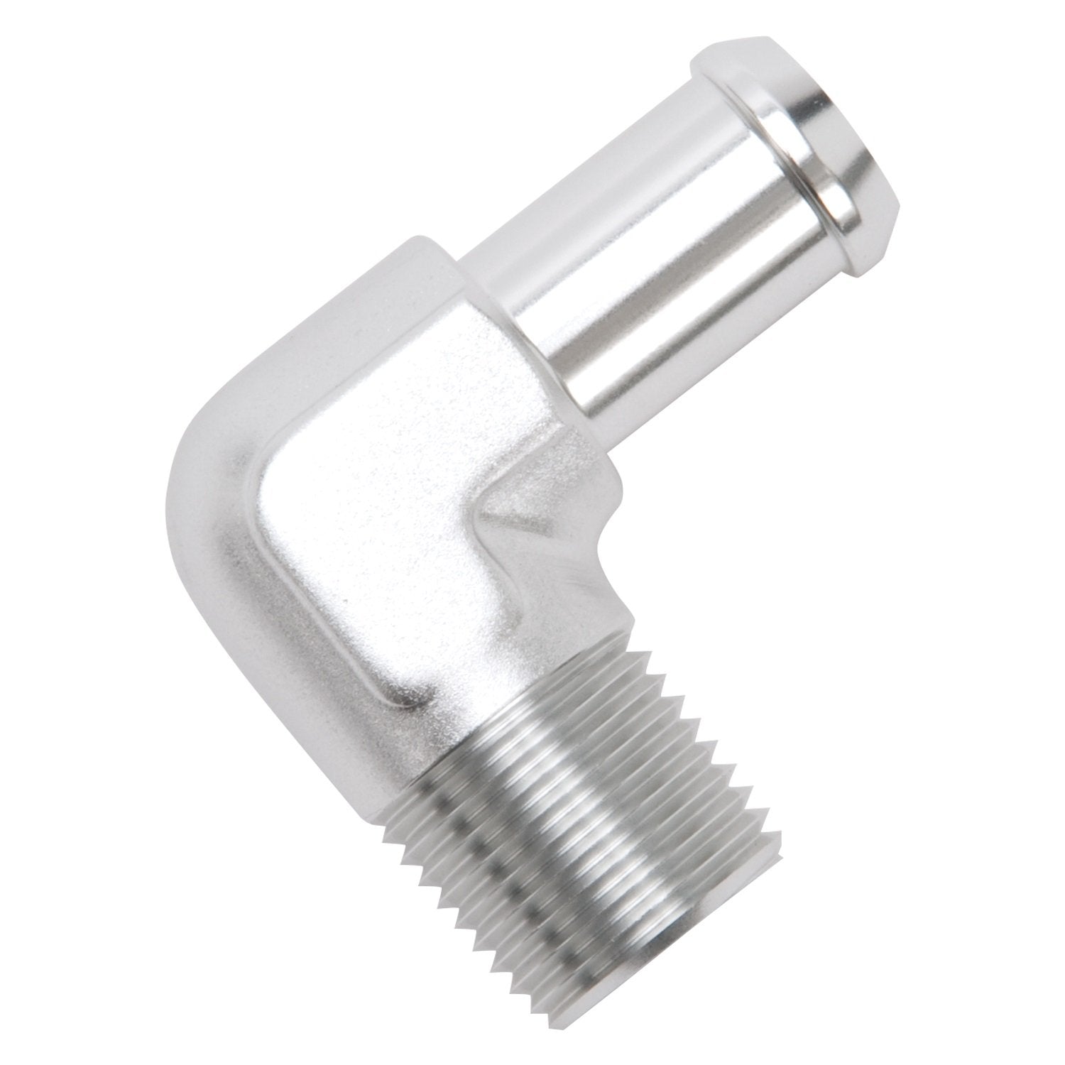 Edelbrock Edelbrock 8179 Heater Hose Fitting 90 Degree 1/2 in. NPT And 5/8 in. Barb Clear Anodized Heater - Outdoor Depot