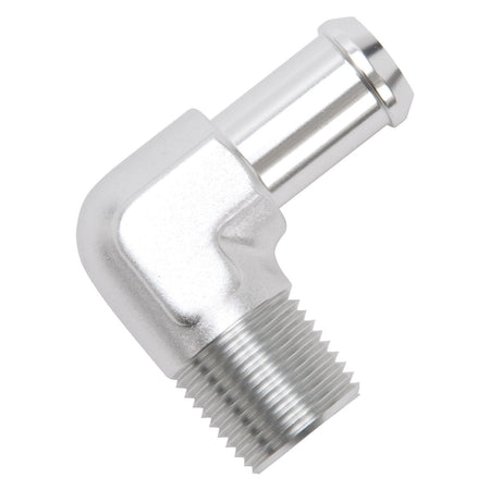 Edelbrock Edelbrock 8179 Heater Hose Fitting 90 Degree 1/2 in. NPT And 5/8 in. Barb Clear Anodized Heater - Outdoor Depot