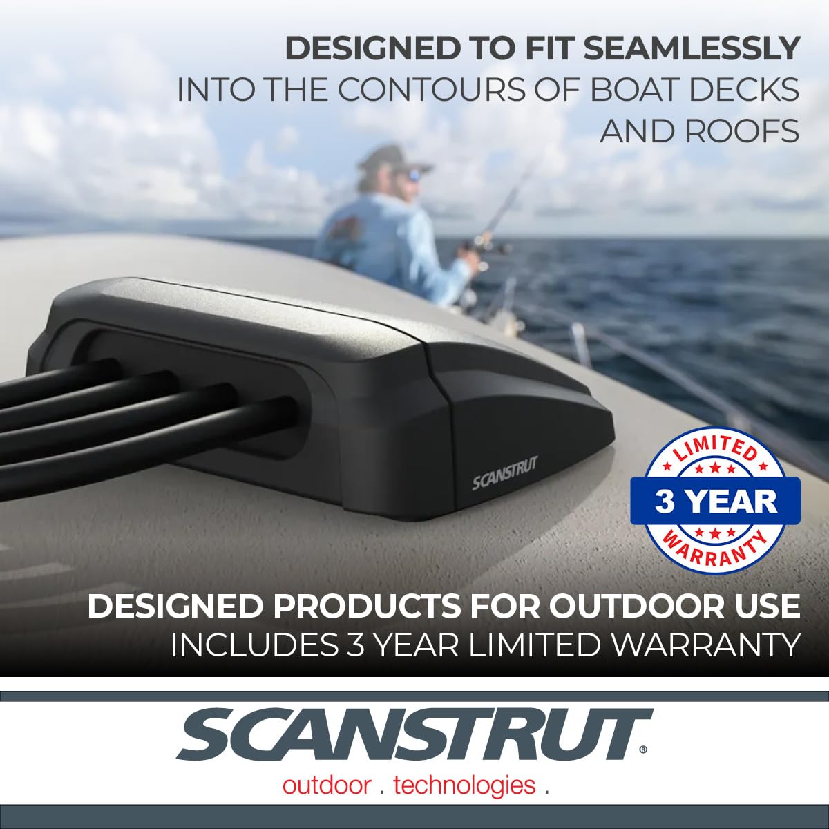 Scanstrut Scanstrut DS-H-Multi-BLK Horizontal Multi Cable Seal – Black - Outdoor Depot