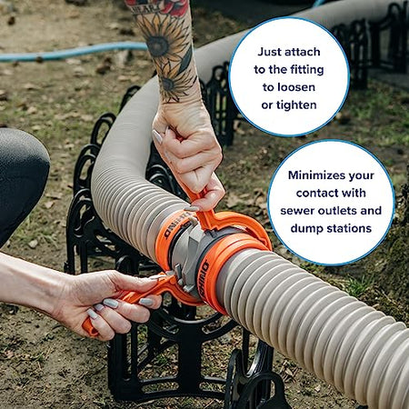 Camco Camco RhinoFLEX RV Sewer Hose Wrenches, 2-Pack, Orange - Outdoor Depot